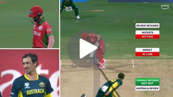 [Watch] Mitchell Starc Traps Oman Opener With Searing Pace In AUS Vs OMA